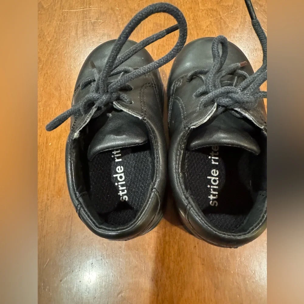 Stride Rite Cooper Toddler Boy Black Leather Dress Shoes Size 6 XW